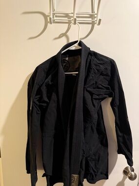 Men's Black Lightweight Kimono-Style Shirt Jacket